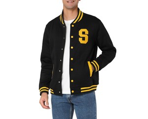 Premium New Custom Cropped Versity Jacket For Man Plus Size Winter Patchwork Knitted <b>Button</b> Design Canvas Letterman Style - Product Image 1