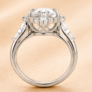 Pear Halo Lab Grown Diamond Engagement <b>Ring</b> 14K Solid Gold Rhodium Plated Vintage Bridal <b>Statement</b> <b>Ring</b> for Women Jewelry Gift - Product Image 3