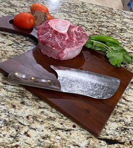 Couteau à découper artisanal en acier inoxydable, couteau de boucher et de chef avec manche en bois d'olivier, couteau à découper pour la viande - Product Image 5