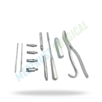 Kit complet d'instruments d'extraction dentaire vétérinaire taille standard Burgess pour l'extraction des dents de cheval