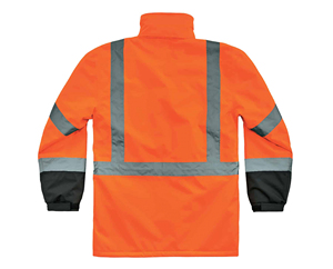 Veste de sécurité OEM personnalisée pour hommes, haute visibilité, réfléchissante, bicolore vert fluo et noir, vêtements de travail d'hiver pour hommes - Product Image 2