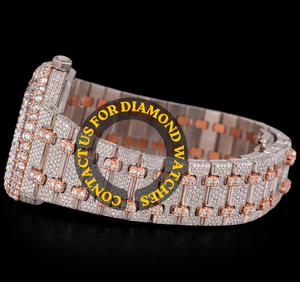 Reloj de Lujo y Moda con Esfera Redonda de Cuarzo, con Diamantes de Imitación y Moissanita, Estilo Hip Hop, Fecha Automática, con Diseño Similar al Cristal - Product Image 2