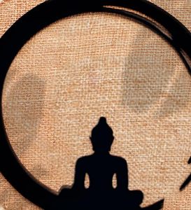 Décoration murale en métal Zen Bouddha avec cadre circulaire, décoration murale moderne pour la méditation, salon, studio de yoga, maison - Product Image 5
