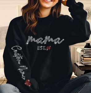 Camiseta Moderna Vintage 100% Algodón Jersey para Mujer, Transpirable, con Estampado Gráfico de Letras, Cuello Redondo, Letras con Pedrería - Product Image 6