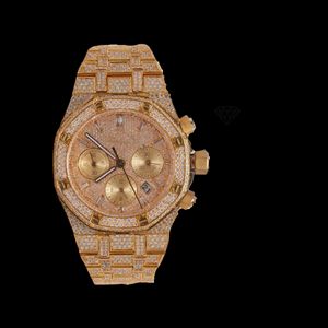 Reloj de Cuarzo con Diamantes Moissanite de Calidad de Exportación para Hombre, Estilo Clásico de Negocios, Reloj de Pulsera de Acero Duradero Disponible para la Venta - Product Image 3