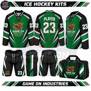 Factory Direct Supplier Trendy Personalized Sublimation Ice Hockey Gear Package Breathable Jersey Pants And Travel Kit <b>Bags</b> - Product Image 4