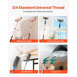 Robusta Asta Telescopica in Alluminio 4 FT 1.76 Multiuso con Chiusura a Scatto in Metallo - Product Image 2