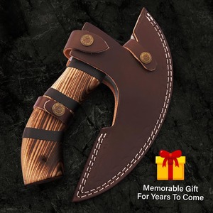 Viking Style Tomahawk <b>Axe</b> Forged Steel Blade Wood <b>Handle</b> Survival Hatchet with Carved Dragon Design and Runes - Product Image 3