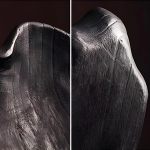 Elegante Plato de Madera Negra para Servir Bocadillos, Frutos Secos y Aperitivos, Presentación de Alimentos con Estilo y Uso en Restaurantes, de la India - Product Image 4