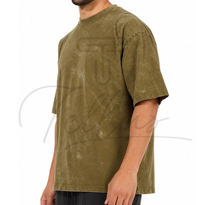 Camisetas Casuales de Último Diseño para Hombre, Lavado Ácido, Hombros Caídos, Corte Holgado, 100% Algodón, Secado Rápido y Transpirable, Color Sólido - Product Image 4