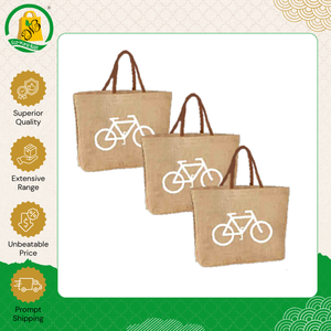 Bolsas de Compras de Yute con Diseño Geométrico Moderno y Asa de Cuero, Nueva Llegada de Fábrica, Alta Calidad - Product Image 4