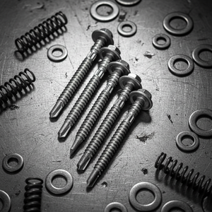 สกรูเจาะยึดตัวเอง หัวแหวน ซิงค์/เหล็กกล้าคาร์บอนชุบสังกะสีแบบจุ่มร้อน มาตรฐานเมตริก/นิ้ว เกลียวหยาบ เกลียวเต็มความยาว - Product Image 1