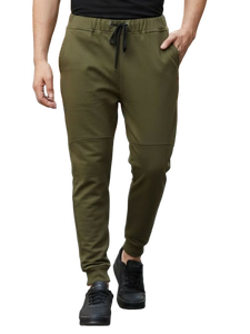 Pantalones deportivos casuales para hombre, cintura media, con cordón ajustable, corte regular, poliéster y algodón, con bolsillos - Product Image 1