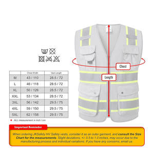 เสื้อกั๊กนิรภัยสะท้อนแสง Vithas Industry สำหรับทุกเพศ ผลิตจากผ้าฝ้าย ระบายอากาศได้ดี พิมพ์ลายป้องกันรังสียูวี พร้อมกระเป๋าและซิป - Product Image 3