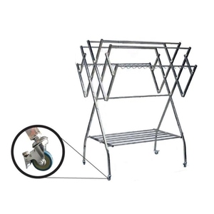Nuevo diseño de tendedero plegable de acero inoxidable para interiores y exteriores con ruedas y opciones de personalización. - Product Image 4