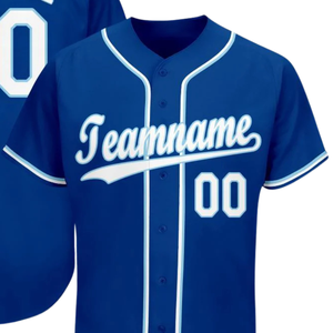 Royal White Light Blue Baseball Jersey for Men Button Down Team Uniform Breathable Lightweight <b>Athletic</b> Tournament Sports - Product Image 2