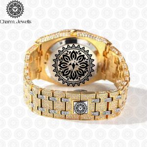 Charm_Jewells Luxury Gold <b>Watch</b> 42mm Analog Quartz Luminous Men's Fashion Bracelet Folding Clasp - Product Image 2