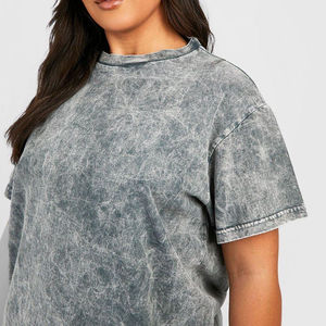 T-shirt ample délavé à l'acide pour femme, fabriqué en usine, prix bas, vente en gros, design unique très demandé - Product Image 2