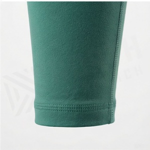 Ensemble de yoga 2 pièces pour femme, vert, sans manches, col rabattu, haut court, leggings taille haute pleine longueur - Product Image 6
