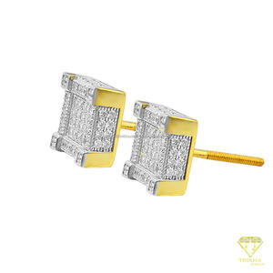 Clous d'oreilles carrés en moissanite de qualité supérieure, en argent sterling 925 avec tige en or, bijoux élégants et minimalistes - Product Image 5