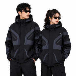 Custom Logo Reflective Panel Hooded Windbreaker Full Zip Breathable Outdoor Men's <b>Jackets</b> OEM ODM Manufacturer - Product Image 1