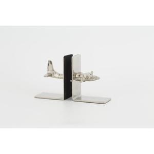 Porte-livres en forme d'avion argenté, décoration de table, décoration de salon, artisanat, porte-livres pour livres, organisateur de journaux - Product Image 4