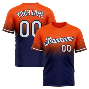 Maillot de football moderne dégradé respirant 100 % polyester, t-shirts unis teints, tenues d'équipe personnalisées, maillots de football - Product Image 5