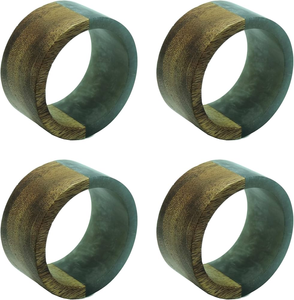 Juego de Comedor Clásico de Lujo en Madera y Resina con Elegantes Anillos para Servilletas, Diseño Personalizado, 4 Piezas a Buen Precio - Product Image 1