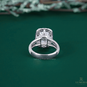 Anillo de Lujo con Doble Halo de Diamantes Cultivados en Laboratorio, Diseño Pavé con 121 Piedras, en Oro, para Uso Diario - Product Image 4