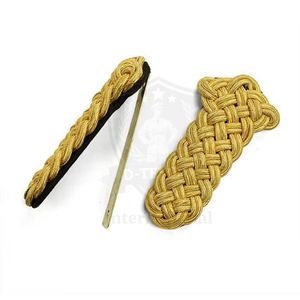 Épaulettes personnalisées OEM écologiques en fil d'or avec attache ardillon métallique, style traditionnel pour officiers - Product Image 1