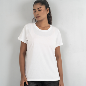 Regular fit short sleeves womens t <b>shirt</b> white color customizable breathable t <b>shirt</b> ladies wear foe summer use anti wrinkle - Product Image 1