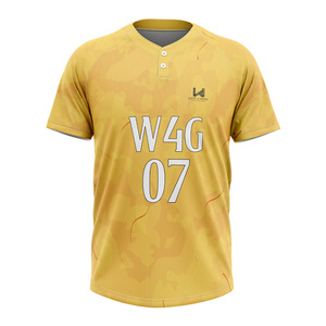 Camiseta de Béisbol Sublimada Profesional de 2 Botones, Camiseta Personalizada para Equipo de Softbol, Uniforme Deportivo Transpirable - Product Image 4