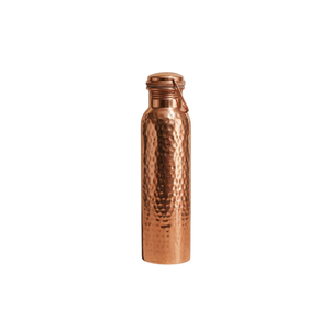 Bouteille d'eau Hourglass en cuivre pur 1L, martelée à la main, corps brossé uni, anti-fuite - Product Image 3