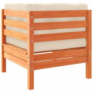 Ensemble de canapés de jardin en bois de pin massif brun ciré, tissu Oxford avec coton PP, mobilier d'extérieur élégant - Product Image 6