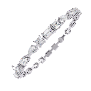 Emerald Cut Natural Stone Chain Bracelet 18K <b>Solid</b> <b>Gold</b> Plated Unisex Classic Wedding Jewelry IGI Certified Claw Setting AMBER - Product Image 4