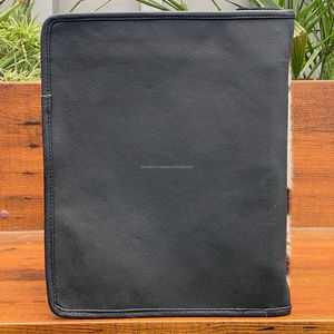 Classeur à anneaux multifonctionnel de luxe en cuir de vachette fait à la main avec fermeture éclair pour affaires et usage personnel - Product Image 5