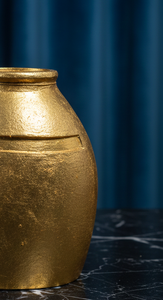 Luxury Gold Metal Flower Vase Elegant <b>Matte</b> Metallic Finish Handcrafted Decorative <b>Table</b> Centerpiece Single Unit Only - Product Image 6