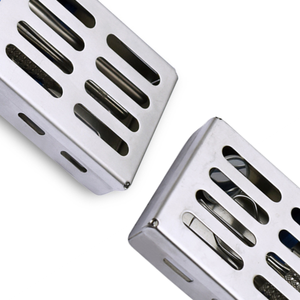<b>Small</b> Dental Sterilization Cassette 7.25x2.25x0.75 Inch Stainless Steel Mini Instrument Tray Autoclavable Surgical <b>Storage</b> <b>Box</b> - Product Image 6