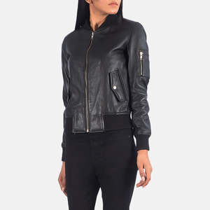 Chaqueta de Motera de Cuero Genuino para Mujer |   Chaqueta de Motociclista Acolchada Marrón Vintage |   Cuero Vacuno Premium Impermeable para Otoño - Product Image 3