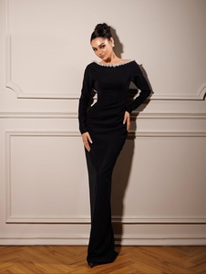Wholesale Ethnic Wedding Evening Party Wear <b>Kaftan</b> Long Sleeve Floor Length Lightweight Plus Size Polyester Handmade <b>Sequined</b> - Product Image 3