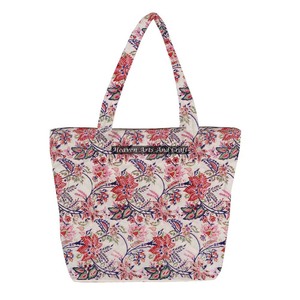 Sac fourre-tout matelassé en toile de coton indien fait à la main Sac matelassé de plage Jhola avec bloc à la main imprimé court pour le shopping et l'épicerie - Product Image 1