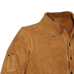 Chaqueta de Soldadura de Cuero Vacuno, Ropa de Trabajo para Soldadura y Pulido, Chaqueta de Soldadura de Cuero Flor, Chaqueta Protectora Ignífuga - Product Image 4