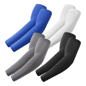 Manchons de protection solaire UPF50+ unisexes en polyester couleur unie pour hommes, manches longues, disponibles en bleu, blanc, vert, noir et plusieurs couleurs, collection 2026 - Product Image 6