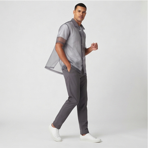 Wholesale Sheer Mesh Button Down <b>Shirt</b> Short Sleeve Transparent Loose Fit 100% Polyester <b>Shirt</b> Top Night Sexy <b>See</b> <b>Through</b> <b>Shirt</b> - Product Image 5