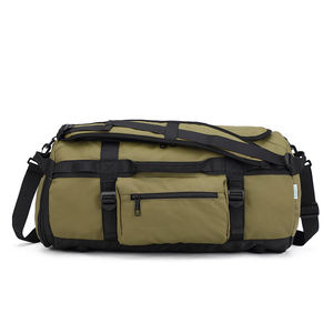 Sac de voyage en nylon gris avec fermeture à glissière, plusieurs compartiments, résistant à l'eau, sac à dos de voyage unisexe, forme rectangulaire - Product Image 4