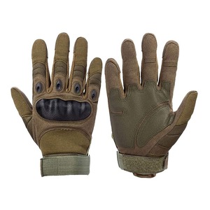 Tactical Full Finger Gloves Men Outdoor Breathable Non Slip Leather Adjustable Wrist <b>Strap</b> Hand Grips Protection - Product Image 4