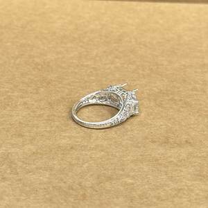 Classic 14KT White Gold Lab Grown Diamond Half <b>Moon</b> <b>Ring</b> 1.96CT Center LGD Stone Elegant Premium Party Wear Jewelry - Product Image 3