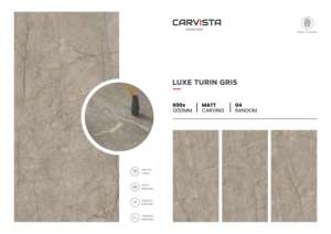 Carreaux de porcelaine Matt Carving Designer, format 600x1200, grands carreaux pour sol et mur, pour usage intérieur luxueux, bureaux et espaces commerciaux. - Product Image 4