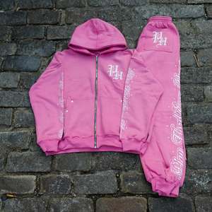 Sudadera Unisex de Invierno con Cierre, Estampado de Seda en Toda la Superficie, Estilo Urbano, 100% Algodón Felpa, Hecho en Pakistán, Moda 2027 - Product Image 2