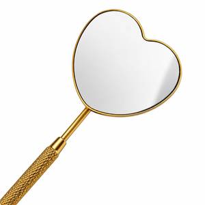 Miroir à cils de luxe avec poignée texturée, surface ovale réfléchissante, finition mate, fonction grossissante - Product Image 2